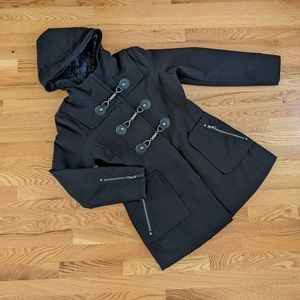 Women's Black Toggle Coat